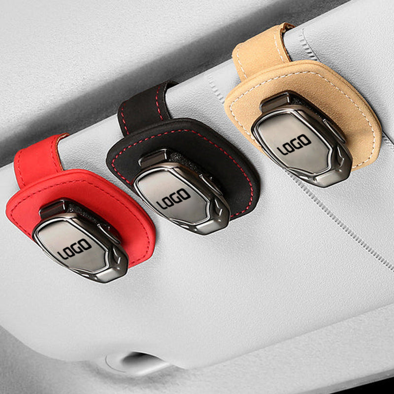 Clip multifuncional para gafas de ante con el logotipo de tu coche