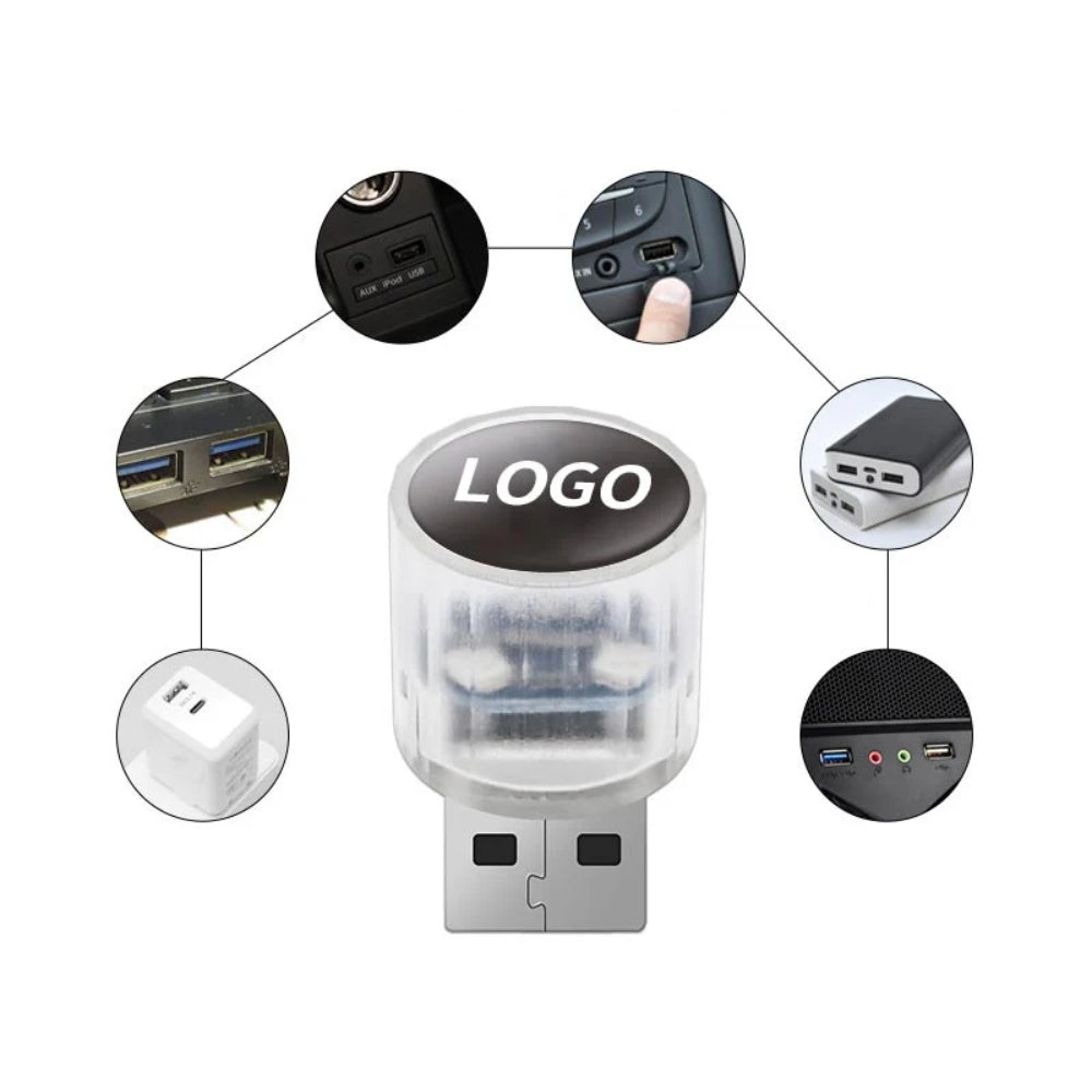 Mini luz LED USB decorativa para el interior del coche